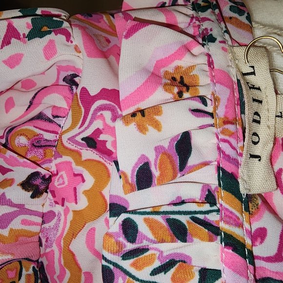 #056a. NWT Floral Paisley Sleeveless Tiered Babydoll Dress-Jodifl Los Angeles - Picture 7 of 7